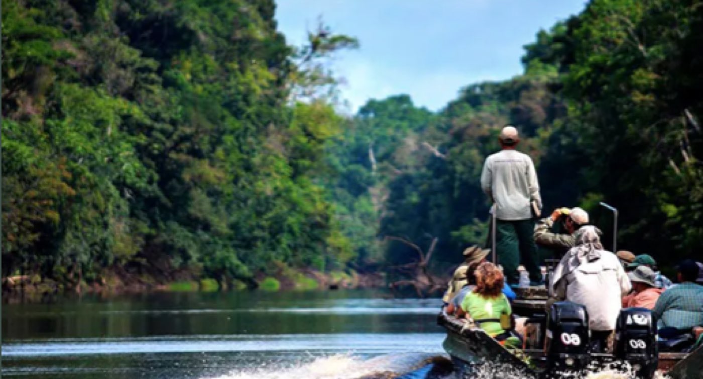 Field expedition by boat